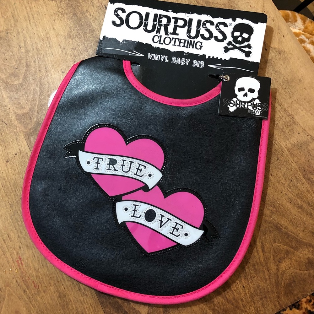 NWT Sourpuss True Love Vinyl  Baby Bib